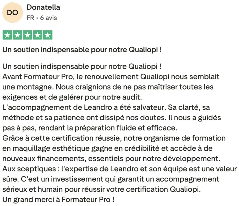 Avis Trustpilot vérifié — Donatella